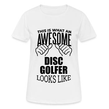 Disc Golfer Disc Golfer Disc Golfer - Women's Breathable T-Shirt - white - Front - AI Model Female 172 dark (172cm)