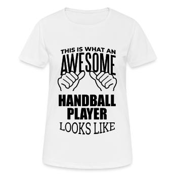 Handball Handball Handball - T-shirt respirant Femme - blanc - Devant - AI Model Female 172 dark (172cm)