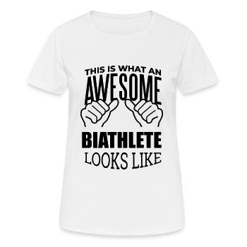 Biathlon - Frauen T-Shirt atmungsaktiv - Weiß - Vorne - AI Model Female 172 dark (172cm)