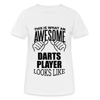 Darts - Frauen T-Shirt atmungsaktiv - Weiß - Vorne - AI Model Female 172 dark (172cm)