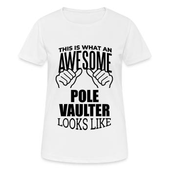 Stabhochsprung - Frauen T-Shirt atmungsaktiv - Weiß - Vorne - AI Model Female 172 dark (172cm)