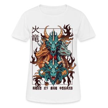 Dragons chinois - T-shirt respirant Femme - blanc - Devant - AI Model Female 172 dark (172cm)