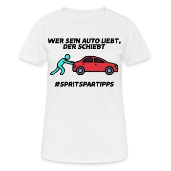 Tanken Statement Auto Energiespeicher Tankstelle - Frauen T-Shirt atmungsaktiv - Weiß - Vorne - AI Model Female 172 dark (172cm)