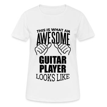 Guitare Guitare Guitare - T-shirt respirant Femme - blanc - Devant - AI Model Female 172 dark (172cm)