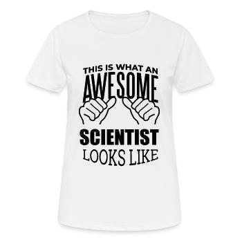 scientifique - T-shirt respirant Femme - blanc - Devant - AI Model Female 172 dark (172cm)