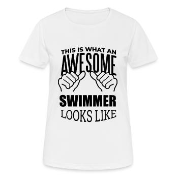 Swimmer - Women's Breathable T-Shirt - white - Front - AI Model Female 172 dark (172cm)