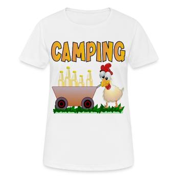 BOISSONS DE CAMPING - T-shirt respirant Femme - blanc - Devant - AI Model Female 172 dark (172cm)