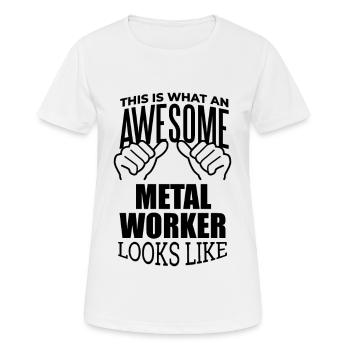 Métallurgiste Métallurgiste Métallurgiste - T-shirt respirant Femme - blanc - Devant - AI Model Female 172 dark (172cm)