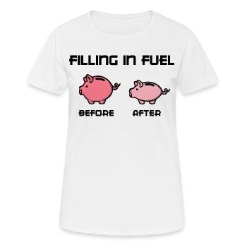 Tanken Lustige Sprüche Zapfsäule Tankstelle - Frauen T-Shirt atmungsaktiv - Weiß - Vorne - AI Model Female 172 dark (172cm)
