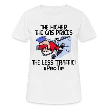 Déclaration sur le stockage d’énergie de la pompe à essence - T-shirt respirant Femme - blanc - Devant - AI Model Female 172 dark (172cm)