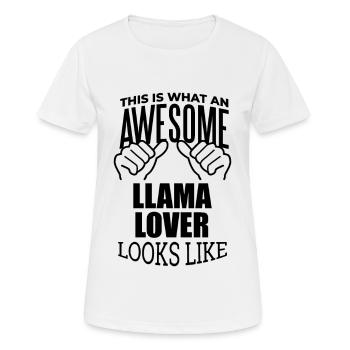 Lama - Frauen T-Shirt atmungsaktiv - Weiß - Vorne - AI Model Female 172 dark (172cm)
