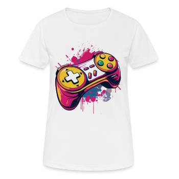 Gaming Controller - Frauen T-Shirt atmungsaktiv - Weiß - Vorne - AI Model Female 172 dark (172cm)