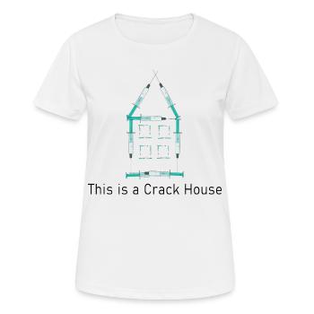 Crack House - Women's Breathable T-Shirt - white - Front - AI Model Female 172 dark (172cm)