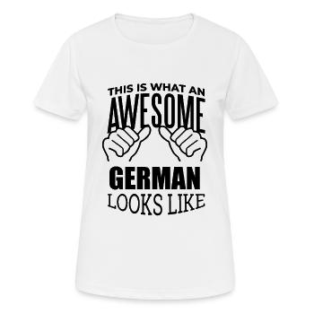 Deutschland Deutschland Deutschland - Frauen T-Shirt atmungsaktiv - Weiß - Vorne - AI Model Female 172 dark (172cm)