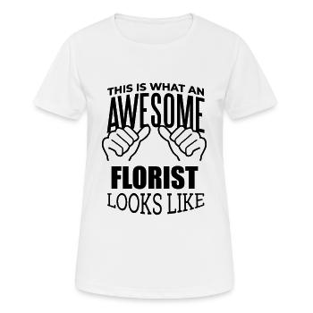 fleuriste - T-shirt respirant Femme - blanc - Devant - AI Model Female 172 dark (172cm)