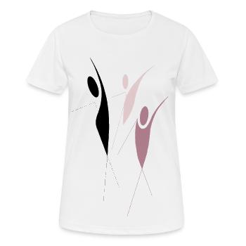Freude der Bewegung - Frauen T-Shirt atmungsaktiv - Weiß - Vorne - AI Model Female 172 dark (172cm)