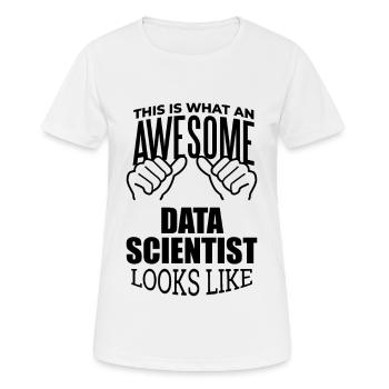 Science des données - T-shirt respirant Femme - blanc - Devant - AI Model Female 172 dark (172cm)