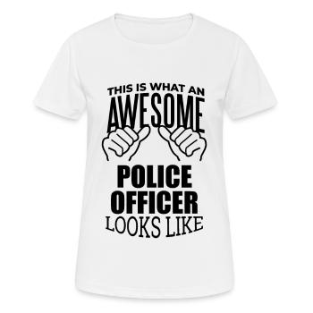 police - T-shirt respirant Femme - blanc - Devant - AI Model Female 172 dark (172cm)