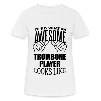 Trombone Trombone Trombone - T-shirt respirant Femme - blanc - Devant - AI Model Female 172 dark (172cm)