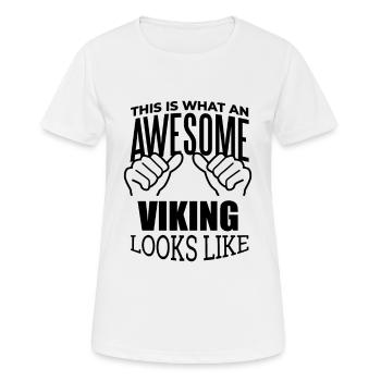 Wikinger, Wikinger, Wikinger, Wikinger - Frauen T-Shirt atmungsaktiv - Weiß - Vorne - AI Model Female 172 dark (172cm)