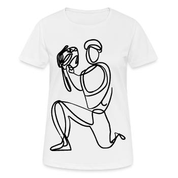 Baseball Fänger Skizze - Frauen T-Shirt atmungsaktiv - Weiß - Vorne - AI Model Female 172 dark (172cm)