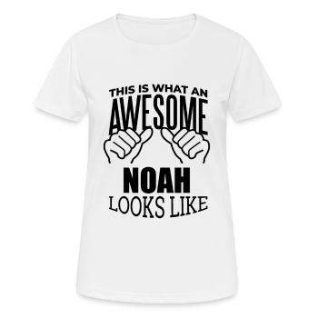 Noah Noah Noah - Frauen T-Shirt atmungsaktiv - Weiß - Vorne - AI Model Female 172 dark (172cm)