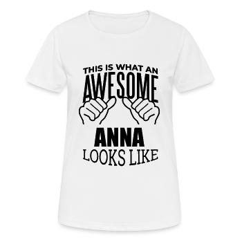 Anna - Women's Breathable T-Shirt - white - Front - AI Model Female 172 dark (172cm)