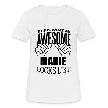 Marie - T-shirt respirant Femme - blanc - Devant - AI Model Female 172 dark (172cm)