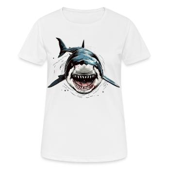 Requin Requin Requin Tigre Requin Requin Gris Grand Requin Blanc - T-shirt respirant Femme - blanc - Devant - AI Model Female 172 dark (172cm)