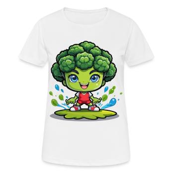 Spritziger Brokkoli Läufer - Frauen T-Shirt atmungsaktiv - Weiß - Vorne - AI Model Female 172 dark (172cm)