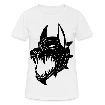 Schwarzer Hund der Unterwelt - Frauen T-Shirt atmungsaktiv - Weiß - Vorne - AI Model Female 172 dark (172cm)