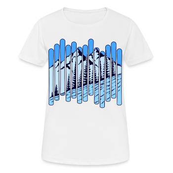 Neige Hiver Skieur Sports d’hiver Montagne Glace Gel - T-shirt respirant Femme - blanc - Devant - AI Model Female 172 dark (172cm)