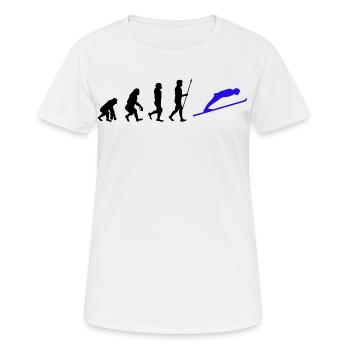 Wintersport Schifahren Skifahrer Evolution Schnee - Frauen T-Shirt atmungsaktiv - Weiß - Vorne - AI Model Female 172 dark (172cm)
