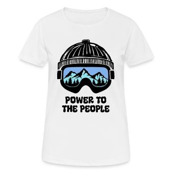 Skifahrer Statement Wintersport Winterurlaub Berg - Frauen T-Shirt atmungsaktiv - Weiß - Vorne - AI Model Female 172 dark (172cm)