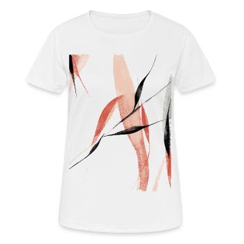 Branches de saule abstraites - T-shirt respirant Femme - blanc - Devant - AI Model Female 172 dark (172cm)