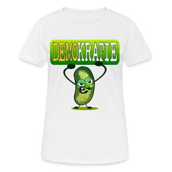 Demokratie Demo - Gewürzgurken - Frauen T-Shirt atmungsaktiv - Weiß - Vorne - AI Model Female 172 dark (172cm)