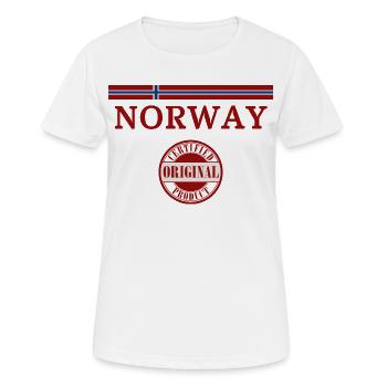 Norwegische Flagge, Norwegischer Stolz - Frauen T-Shirt atmungsaktiv - Weiß - Vorne - AI Model Female 172 dark (172cm)