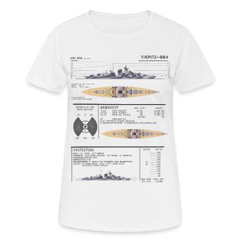 Schlachtschiff Tirpitz - Kriegsmarine - Frauen T-Shirt atmungsaktiv - Weiß - Vorne - AI Model Female 172 dark (172cm)