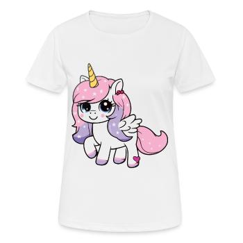 Licorne étoile à crinière pailletée - T-shirt respirant Femme - blanc - Devant - AI Model Female 172 dark (172cm)