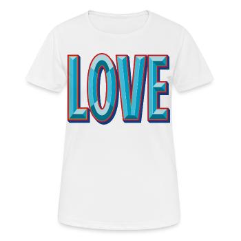 Découpe 3D LOVE - T-shirt respirant Femme - blanc - Devant - AI Model Female 172 dark (172cm)