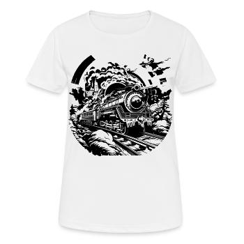 Chemin de fer - T-shirt respirant Femme - blanc - Devant - AI Model Female 172 dark (172cm)