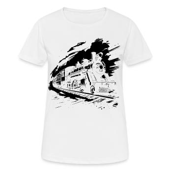 Chemin de fer - T-shirt respirant Femme - blanc - Devant - AI Model Female 172 dark (172cm)