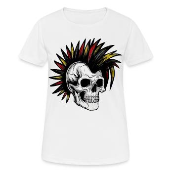 Irokese Deutschland Punker Fussballfan Skull - Frauen T-Shirt atmungsaktiv - Weiß - Vorne - AI Model Female 172 dark (172cm)