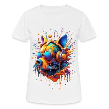 Tête de Chien Futuriste Stylisée Type Molosse - T-shirt respirant Femme - blanc - Devant - AI Model Female 172 dark (172cm)