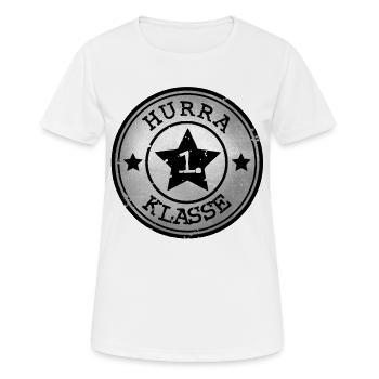 Hooray 1st Class - Star Emblem - Silver Black - Women's Breathable T-Shirt - white - Front - AI Model Female 172 dark (172cm)