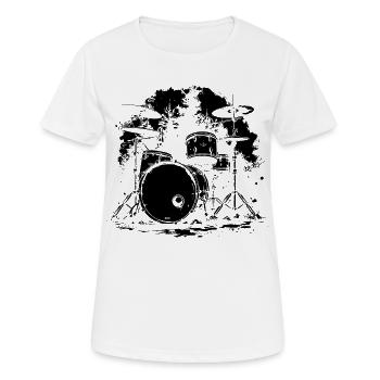 Drum Set Skizze - Frauen T-Shirt atmungsaktiv - Weiß - Vorne - AI Model Female 172 dark (172cm)