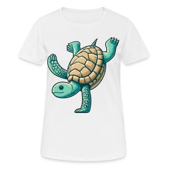 Tortue Handstand Salto Gymnastique Sports - T-shirt respirant Femme - blanc - Devant - AI Model Female 172 dark (172cm)