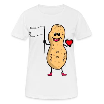 Cacahuète Drapeau de la paix de la paix Amis de la paix - T-shirt respirant Femme - blanc - Devant - AI Model Female 172 dark (172cm)