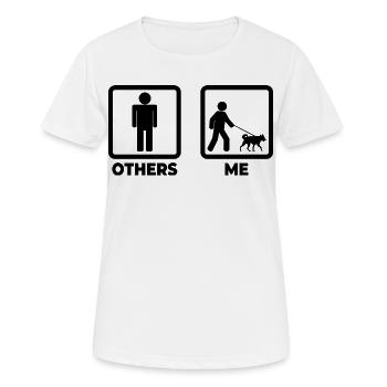 Hundebesitzer Strichmännchen - Frauen T-Shirt atmungsaktiv - Weiß - Vorne - AI Model Female 172 dark (172cm)