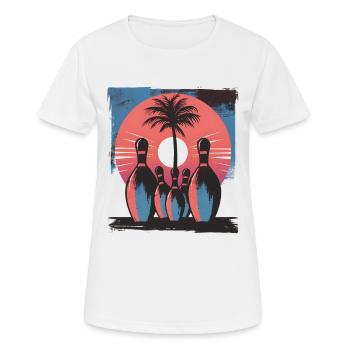 Bowling - Frauen T-Shirt atmungsaktiv - Weiß - Vorne - AI Model Female 172 dark (172cm)